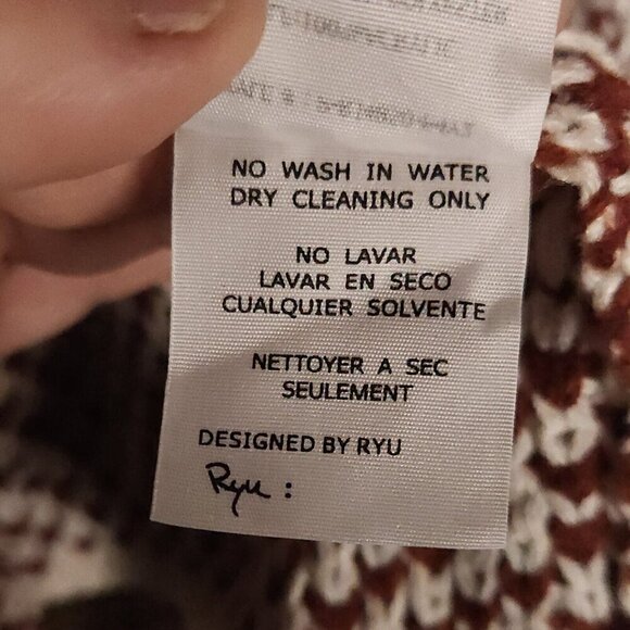 RYU Plus New Maroon Cream Poncho Sweater 1X - Picture 7 of 7